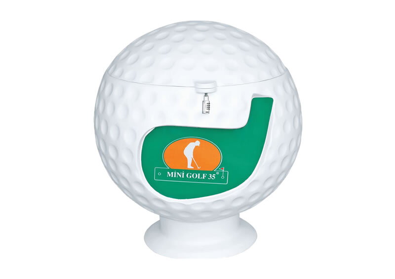 Stojan na putter v tvare golfovej loptičky